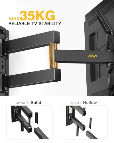 Miniatura 3 de Alphamount Soporte Tv Pared Para Televisores Planos Y Curvos De 26-60 Pulgadas, Soporte Tv Inclinable Y Giratorio Con Brazos Retráctiles Y Extensibles, Hasta 35kg, Máx. Vesa 400x400mm