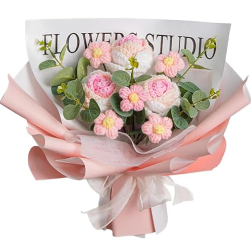 Green & Grow 1pcs Artificial Crochet Flower Bouquet/Artificial Fl...