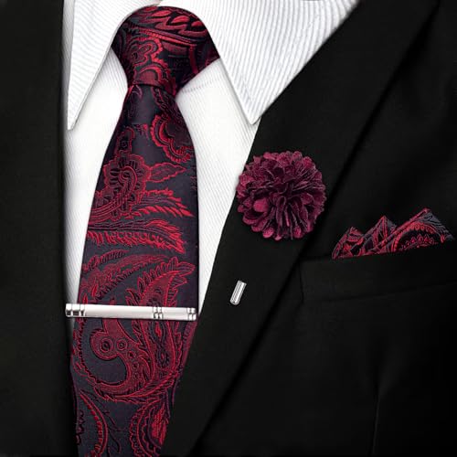Image of DiBanGu Silk Zipper Ties for Men, Formal Pre-tied Necktie
