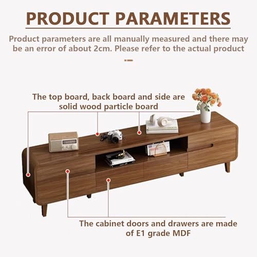 Meuble TV moderne console de rangement salon en bois massif