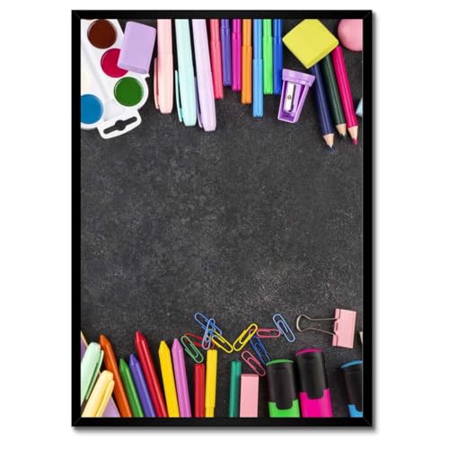 Poster couloir scolaire 50x70 cm cadre blanc pour salon