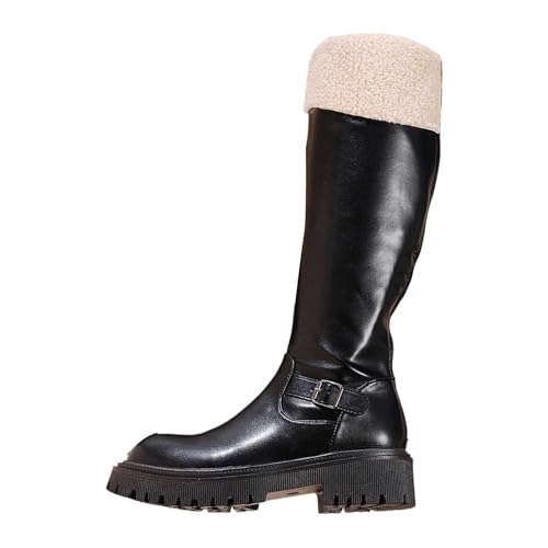 Bottes hautes femme semelle profilée épaisse chaussure hiver chaude confortable
