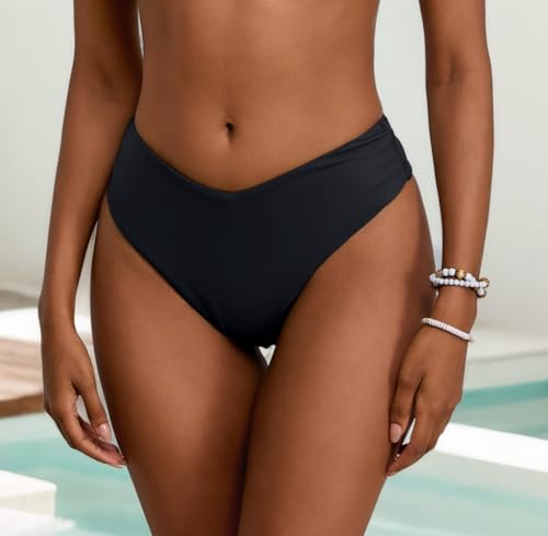 geluboao Women's Bikini Bottom Sexy V Cut High Cut Swimsuit High Waisted Bathing Suit Bottoms3