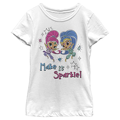 Nickelodeon Shimmer and Shine Make It Sparkle Girls Short Sleeve Tee Shirt