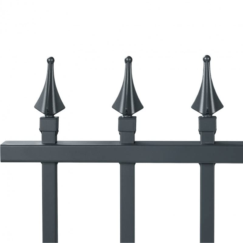 Gardenode Clôture de Jardin Panneau de clôture barrière de Jardin Aluminium flèches L 2m Gris