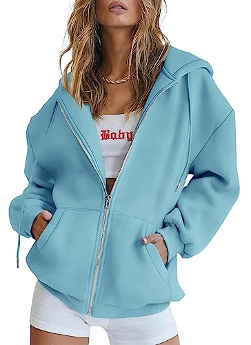 Image of PRETTYGARDEN Women's Fall Zip Up Hoodies Sweatshirts