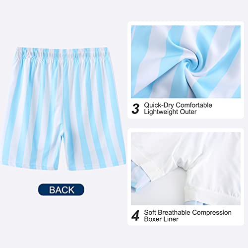 Image of HODOSPORTS Mens 7 inch Swim Trunks with Compression Liner S-6XL Quick Dry Swimming Shorts Zipper Pockets Swimsuits