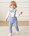 KIMI BEAR Infant Baby Boy Clothes 6 Mouths Newborn Gentleman Outfit Long Sleeve Dress Shirt+Bowtiet+Suspender Pants NavyBlue Wedding 12 Mouth Boy Fall Clothes Set