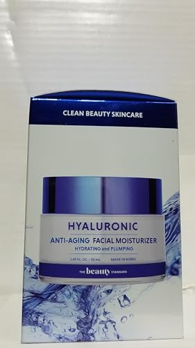 The Beauty Standard Hyaluronic Acid Daily Face Moisturizer - Anti-Aging, Skin Firming, Hydrating - Dermatologist Tested, Cruelty-Free Korean Skin Care for All Skin Types - 1.69 fl. oz (2 Pack)