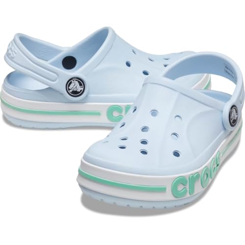 Image of Crocs Kids' Bayaband Clogs, Mineral Blue /Pistachio, 1 Little Kid
