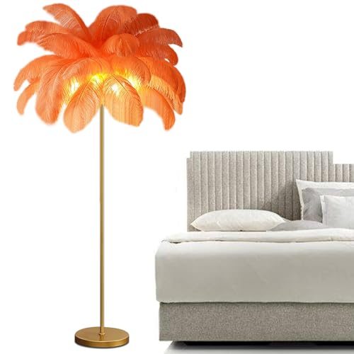Lámpara LED moderna de plumas para dar estilo y luz acogedora a tu dormitorio o rincón favorito