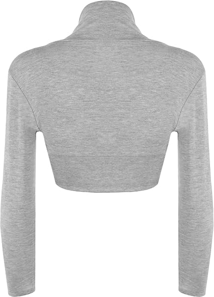 Image of Women's New Long Sleeve Bolero Shrug - Plain Open-Front Bolero Cardigan Top