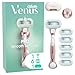 Gillette Venus Pro Smooth Sensitive Rasoio Donna A 5 Lame Per Pelli Sensibili Con 6 Lamette Da Donna Di Ricambio, Manico In Metallo Riutilizzabile, Gancio Per La Doccia E Copertura Da Viaggio Pezzi immagine