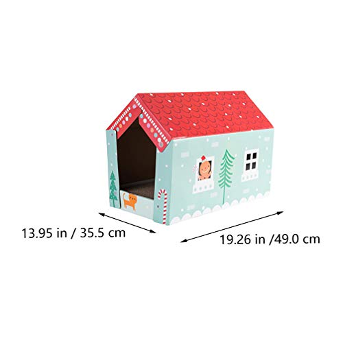 TEHAUX Casa-Casa Do Gato Scratcher Gato Garra Tipo Moedor Casa Cama de Gato Ondulado Papel Gato Gati