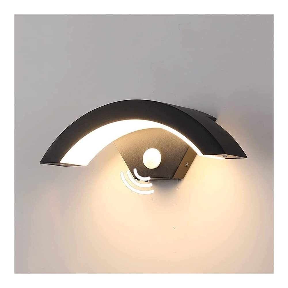 XANAYXWJ Lampada di Sicurezza, sensore di Movimento a LED Integrato PIR Applique da Parete per Esterni, Applique ad Arco Resistenti alle intemperie per portici, Giardini, Porta d'ingresso,