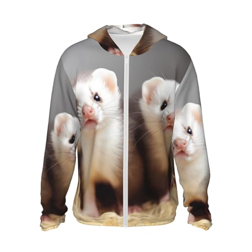 Veste à capuche zippée UPF 50+ Ferrets pour l'extérieur