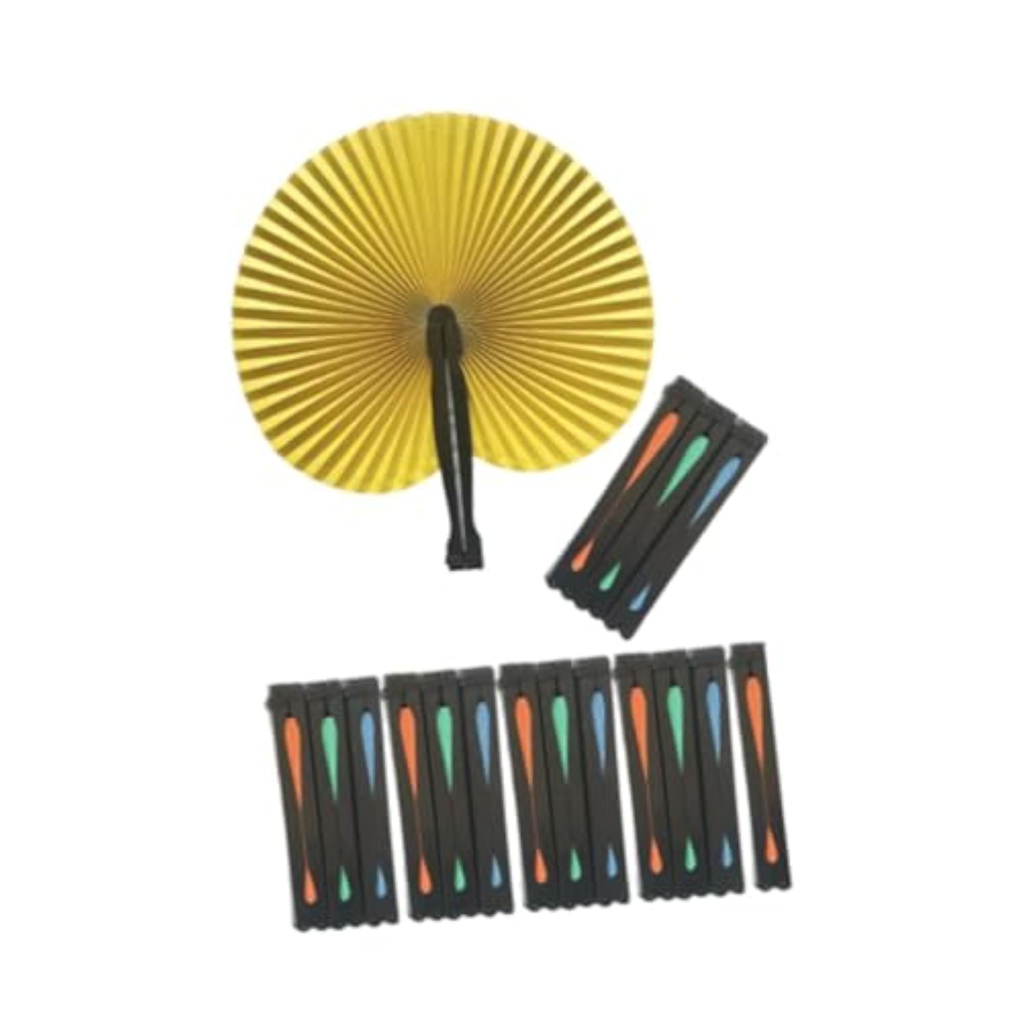 20x Folding Paper Hand Fans, Foldable Wedding Guest Accessory