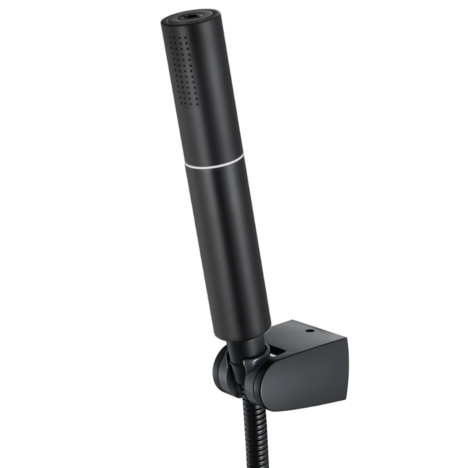 Soffione Doccia, Doccetta Ad Alta Pressione in Ottone Massiccio con 2 Funzioni Soffione Doccia Nero Opaco con Palmare con Flessibile Doccia da 1,5 M E Base in Metallo