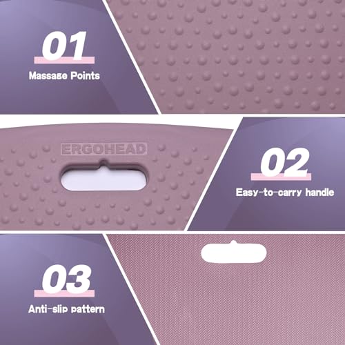 Image of 3 /4 inch Thick Premium Anti Fatigue Mat with Massage Points, Ideal Standing Pad for Office & Home, Perfect Standing Desk Mat with Handle, Comfort Kitchen Floor Mat (Purple, 17 inch x 22 inch)