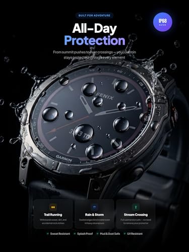 iDaPro schutzglas für Garmin Fenix 7X Pro (Solar/Sapphire Solar)/Fenix 7 X (Solar/Sapphire Solar) smartwatch displayschutz schutzfolie[4Pcs]+Silikon Staubstecker[4Pcs],Hartglas,9H,Kratzfest