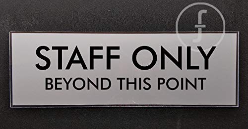 fingerz Staff Only Beyond This Point Silver Black Laminated Acrylic Glass Hanging Sign Board Office Home Hospital Signage Medical Collage (30 x 10 cm)