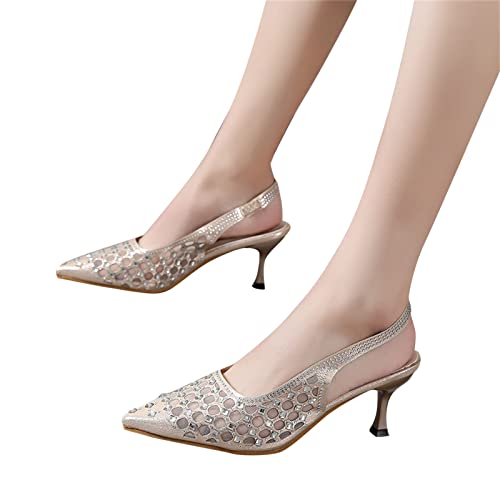 Chaussures d'été dorées à strass parfaites pour vos soirées chic - 4