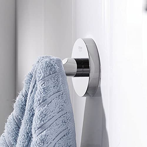 GROHE Essentials - Bademantelhaken (robuster Haken, langlebige und pflegeleichte Chromoberfläche, einfache Montage), chrom, 40364001