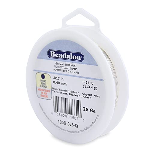 Alambre redondo de plata Beadalon resistente para diseñar joyas duraderas de calibre 26