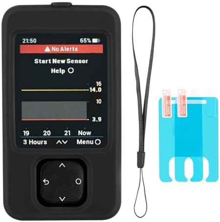 Dexcom G7 Receiver Case with Lanyard and 2PCS Screen Protector (Black)