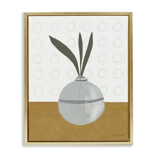 Leaf Sprigs Vase Botanical, 25 x 31 Inch Canvas in Floater Frame