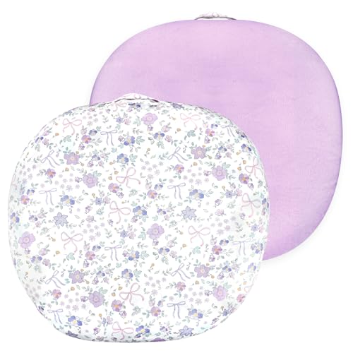 Image of SWESEN Newborn Lounger Cover, 1 Pack Soft Removable Slipcovers for Infant Lounger, Cozy Baby Lounger Cover for Boys and Girls, Covers Only, Purple Floral