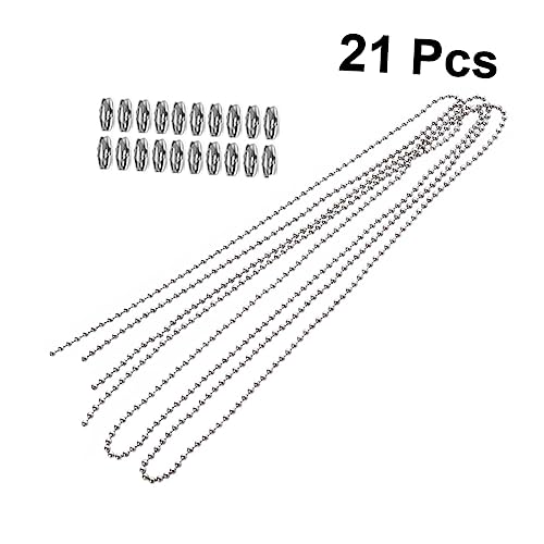 Image of 1Set Ceiling Pull Chain with Connector Beaded Pull Chain Extension for Fan Bed and Light Switch Includes Beaded Chain and Connectors Silver Lamp Accessories