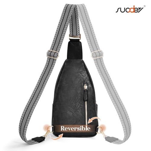 Image of SUOSDEY Sling Bags for Women Crossbody Leather Sling Backpack Chest Bag Shoulder Bags for Casual Traveling Hiking Cycling