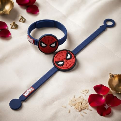 Image of Marvel Spider-Man Logo Silicone Band Rakhi | Officially Licensed | Rakhi for Boys, Bhaiya, Bhai | Raksha Bandhan Gift