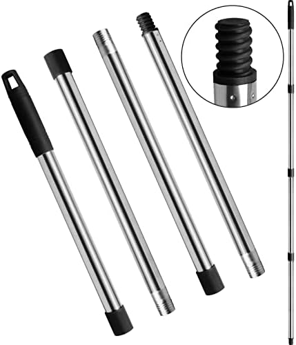 GRAREND 4-Section Spin Mop Replacement Head Handle, Compatible with Ocedar Mop Handle for EasyWring Mop Refills, 2.5-to-5 Foot Easy Cleaning Floor Head Mop for Floor Cleaning (American Screw)