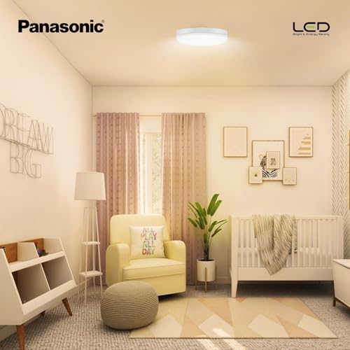 Image of Panasonic 5W Mini Surface Downlight, Surface Downlight for False Ceiling, Low-Depth Surface Fitting Warm White Downlight (3000K, PDLM28053),Polycarbonate