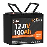 12V 100Ah Mini LiFePO4 Battery, Smaller than Group 24 Built in BMS, 4000-15000 Deep Cycles, 10-year Lifetime for RV, Trolling Motor, Camping, Marine, Solar, Home Energy Storage