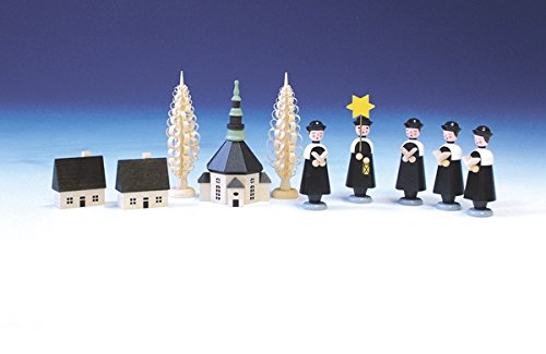 Église de Seifferener de chanteurs de Carol en bois sculpté et figurines miniatures