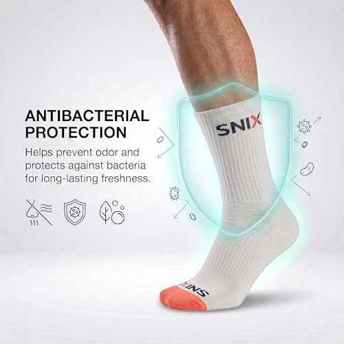 Image of SNIX Sportswear Athletic Socks For Men, Long, White With Colour Accent