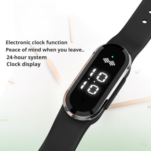 Buzz Defense Bracelet, Rechargeable Waterproof Adjustable Wristband with 3 Adjustable Modes, Digital Light Display for Outdoor Travel & Night Rest, Silent Long-Lasting Protection (Black) - 5