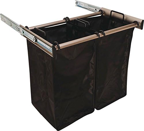 24 Inch Sliding Double Laundry Hamper 24 Inch Matte Nickel