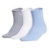 adidas Pacote com 3 bolsos femininos de alto desempenho, Cinza mesclado/branco/azul brilhante, M