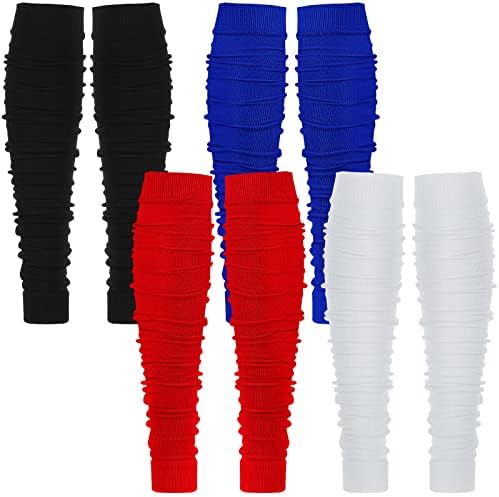 Vicenpal Leg Sleeves Football Calf Compression Sleeves for Men Boys Women (Black, White, Blue, Red,4 Pairs)