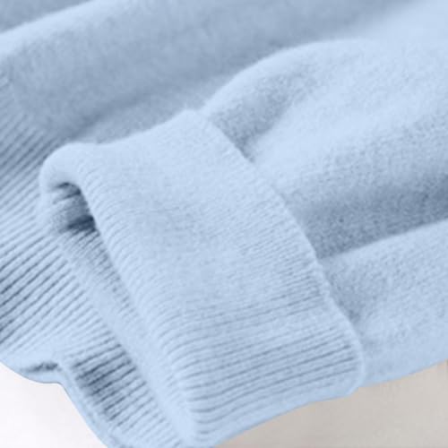 OIOLOYJM Fall Cashmere Sweaters for Women 2025 Crewneck Long Sleeve Tops Knitted Pullovers Lightweight Merino Wool Sweater