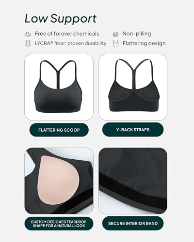 Image of PAVOI ACTIVE Yoga Racerback Bras for Women - Buttery Soft Low Support Scoop Neck Y-Back Thin Strap Sports Bra - FlexFlow