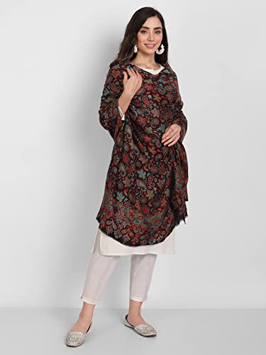 Image of Zamour Women's Kani Paisley Pattern, Pure Bamboo Soft and Fine Material, Winter Shawl Woolen Wrap