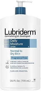 Lubriderm Daily Moisture Hydrating Unscented Body Lotion with Vitamin B5 for Normal to