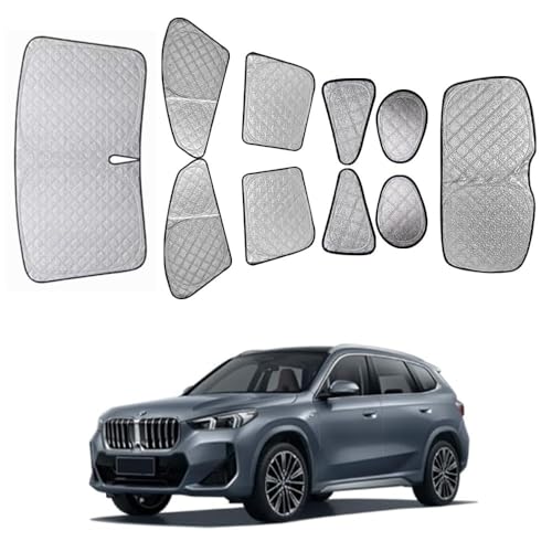 Compatible for BMW X1 サンシェード 遮光シェード プライバシー保護 車窓日よけ 車中泊グッズ 断熱 仮眠 盗難防止 四季兼用 X1 F48 2015.10~現行 吸盤不要 取付簡単 露天駐車 日除け フルセット アウトドア 断熱&遮光
