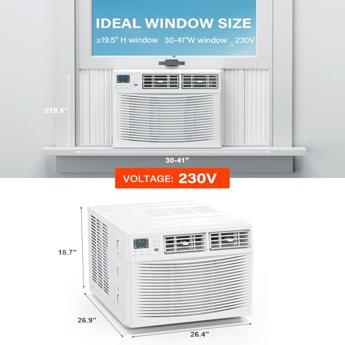 ROVSUN 23200 BTU Window Air Conditioner with Heat, Window AC Unit & Heater Combo with APP & Voice Smart Control, Timer Function & Easy Installation Kit, Work with Alexa/Google Assistant, 208/230V