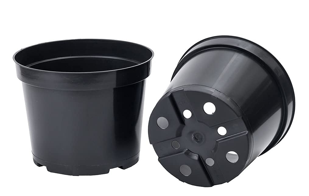 B2C Black Plastic Plant Pot Flower Pots 0.5 1 2 3 4 5 7.5 10 12 15 25 32 45  Litre (1, 7.5L) : Amazon.co.uk: Garden